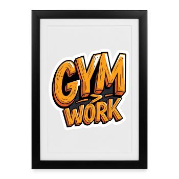 Chemise de sport sarcastique au bureau vs bodybuilding à la salle de sport - Affiche encadrée (27 × 37 cm) - noir - Devant