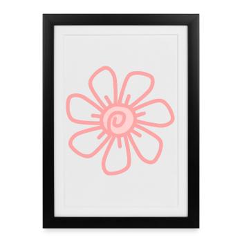 Pink Flower Pattern - Framed poster (27 × 37 cm) - black - Front