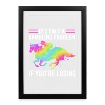 Horse racing - Framed poster (27 × 37 cm) - black - Front