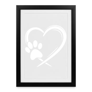 Paw Heart - Framed poster (27 × 37 cm) - black - Front