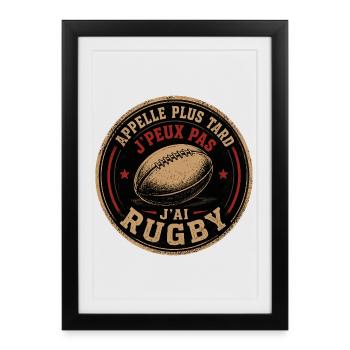 Appelle Plus Tard Rugby - Affiche encadrée (27 × 37 cm) - noir - Devant