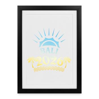 Bali 2026 Coloré - Affiche encadrée (27 × 37 cm) - noir - Devant