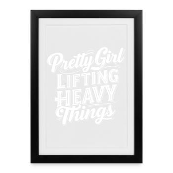 Pretty Girl Lifting Heavy Things Aesthetic Power - Framed poster (27 × 37 cm) - black - Front