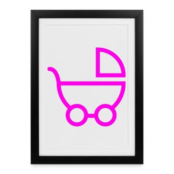 baby carriage - Framed poster (27 × 37 cm) - black - Front