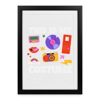 Retour rétro au design vintage des années 80 - Affiche encadrée (27 × 37 cm) - noir - Devant