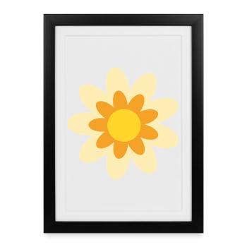 70s Flower Pattern Hippie Gift - Framed poster (27 × 37 cm) - black - Front