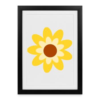 70s Flower Pattern Hippie Gift - Framed poster (27 × 37 cm) - black - Front