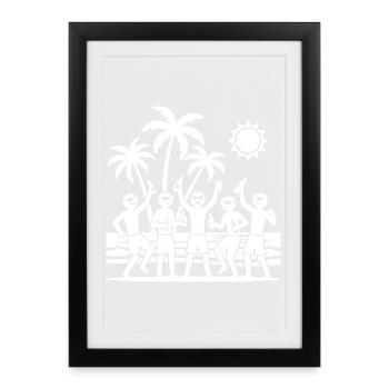 Équipe de fête de fin d’année - Affiche encadrée (27 × 37 cm) - noir - Devant