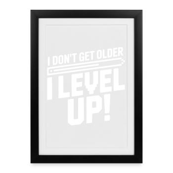 I Don't Get Older I Level Up! - Framed poster (27 × 37 cm) - black - Front