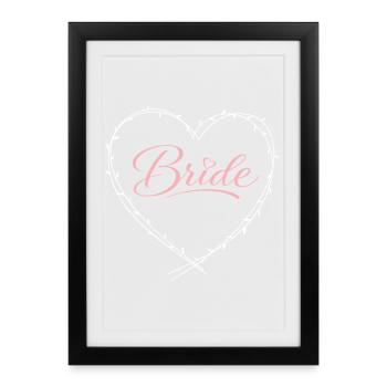 Mariée - Affiche encadrée (27 × 37 cm) - noir - Devant