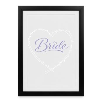 Mariée - Affiche encadrée (27 × 37 cm) - noir - Devant