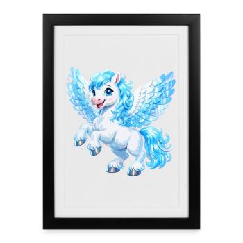 Flying Pegasus horse - Framed poster (27 × 37 cm) - black - Front