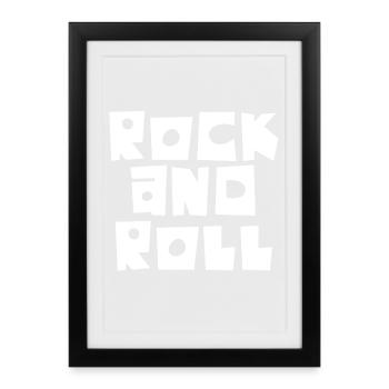 Typographie du bloc rock and roll - Affiche encadrée (27 × 37 cm) - noir - Devant