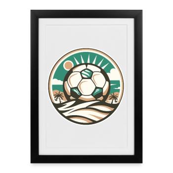 Football - Affiche encadrée (27 × 37 cm) - noir - Devant