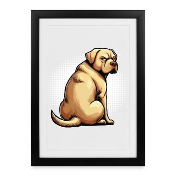 Labrador Labrador propriétaire Labrador lover - Affiche encadrée (27 × 37 cm) - noir - Devant