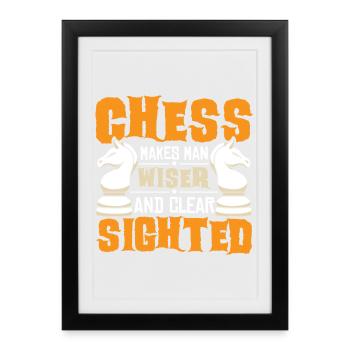 Échiquier des joueurs d’échecs - Affiche encadrée (27 × 37 cm) - noir - Devant