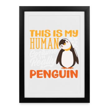 Cute Penguin - Gift for Penguin Lover - Framed poster (27 × 37 cm) - black - Front