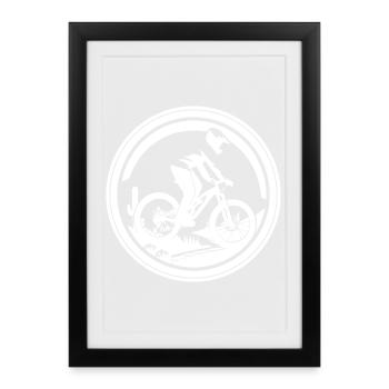 Cyclistes VTT - Affiche encadrée (27 × 37 cm) - noir - Devant