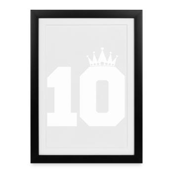 Royal Ten avec couronne - Affiche encadrée (27 × 37 cm) - noir - Devant