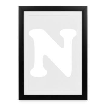 Large N Style Print | Letter N | N Logo - Framed poster (27 × 37 cm) - black - Front