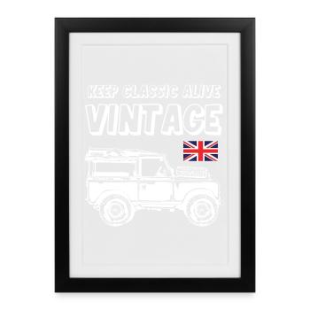 Keep_Classic_Alive_Vintage - Affiche encadrée (27 × 37 cm) - noir - Devant