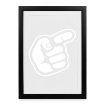 Finger Hand Pointing Direction - Framed poster (27 × 37 cm) - black - Front