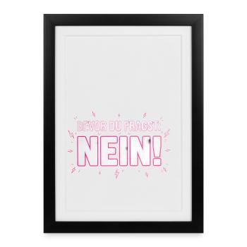 Bevor du fragst Nein lustiger Morgenmuffel - Gerahmtes Poster (27 × 37 cm) - Schwarz - Vorne