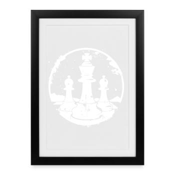 Chess Pieces Sketch - Framed poster (27 × 37 cm) - black - Front