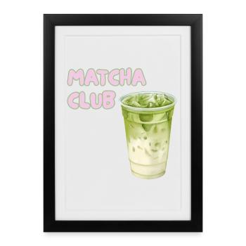 Matcha Club Latte Graphic - Framed poster (27 × 37 cm) - black - Front