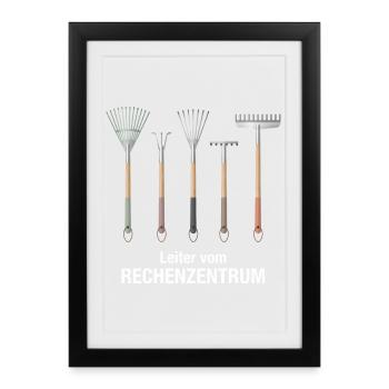 Rechenzentrum IT EDV Nerd Computer Shirt Geschenk - Gerahmtes Poster (27 × 37 cm) - Schwarz - Vorne