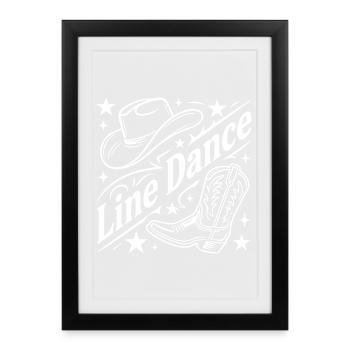 Line Dance Cowboy Flair - Framed poster (27 × 37 cm) - black - Front