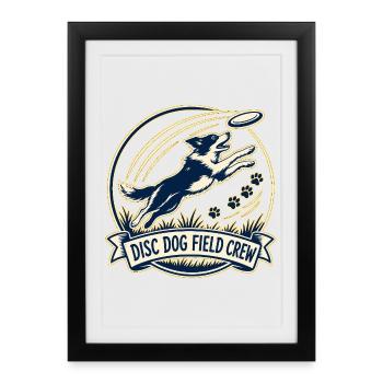ÉQUIPE DE TERRAIN DISC DOG Hund - Affiche encadrée (27 × 37 cm) - noir - Devant
