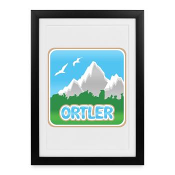 Ortler en montagne - Affiche encadrée (27 × 37 cm) - noir - Devant