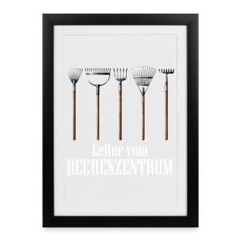 Leiter vom Rechenzentrum Gärtner - Gerahmtes Poster (27 × 37 cm) - Schwarz - Vorne