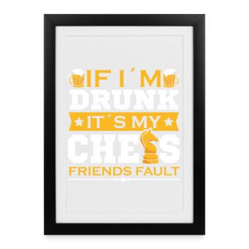 Chess Chess Player Chessboard - Framed poster (27 × 37 cm) - black - Front