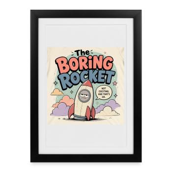 The Boring Rocket - Framed poster (27 × 37 cm) - black - Front