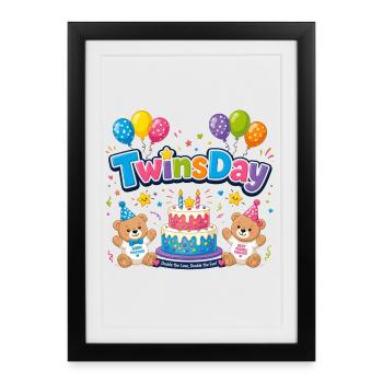 Zwillingstag Gemini-Geburtstag - Gerahmtes Poster (27 × 37 cm) - Schwarz - Vorne
