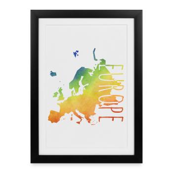 europe - Affiche encadrée (27 × 37 cm) - noir - Devant
