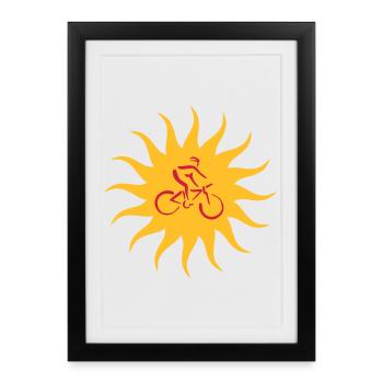 Biker Sun - Framed poster (27 × 37 cm) - black - Front