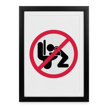 Kotzen verboten | puke | Spit | Vomit not allowed - Framed poster (27 × 37 cm) - black - Front
