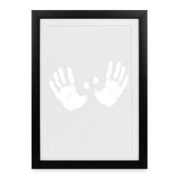2 white hands color ghost bobbs breast me too - Framed poster (27 × 37 cm) - black - Front