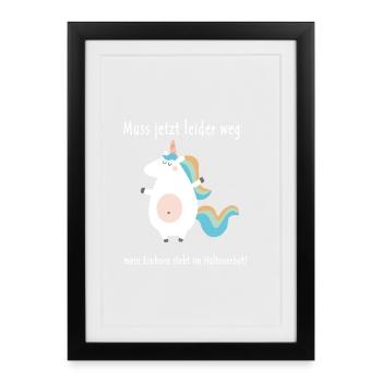 Ma licorne a malheureusement aller, est pas de parking - Affiche encadrée (27 × 37 cm) - noir - Devant