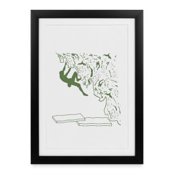 Bouldering with passion - Framed poster (27 × 37 cm) - black - Front