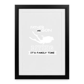 Père et fils - Plongée - Affiche encadrée (27 × 37 cm) - noir - Devant