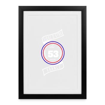 Fière D'être Du 53 Mayenne France - Affiche encadrée (27 × 37 cm) - noir - Devant