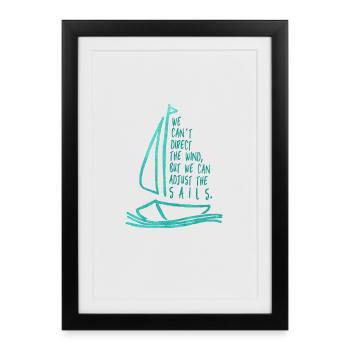 Sailing, Water, Sea - Framed poster (27 × 37 cm) - black - Front