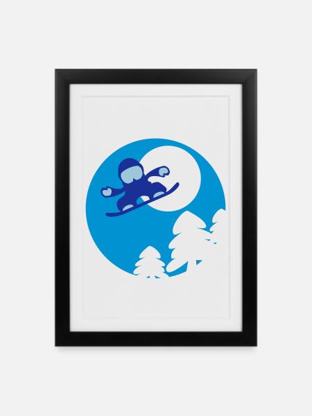 snowboader2 - Framed poster (27 × 37 cm) - black