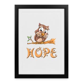 Owl Hope - Framed poster (27 × 37 cm) - black - Front