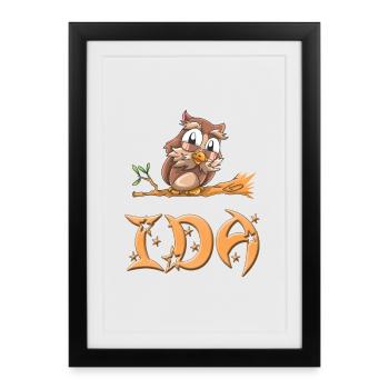 Hibou Ida - Affiche encadrée (27 × 37 cm) - noir - Devant