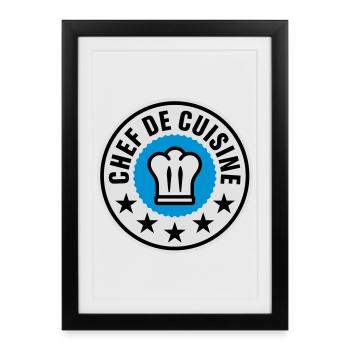 Chef de Cuisine | Küchenchef | Chef Cook - Framed poster (27 × 37 cm) - black - Front
